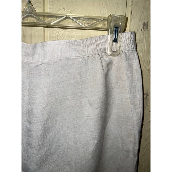 Ruby Rd. Pants Womens 10 Linen Blend Ankle Crop Straight Leg Quite Luxury Tan - Picture 5 of 10